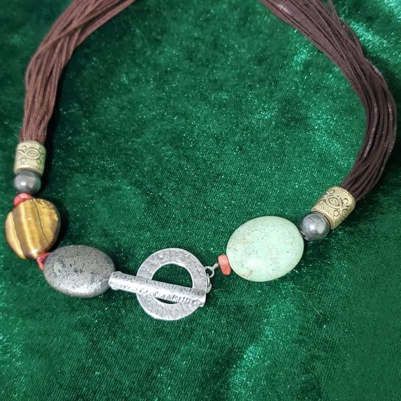 16" Silpada Statement Necklace Tigers Eye and other stones - Picture 3 of 4